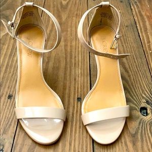 J Crew nude stiletto with ankle strap